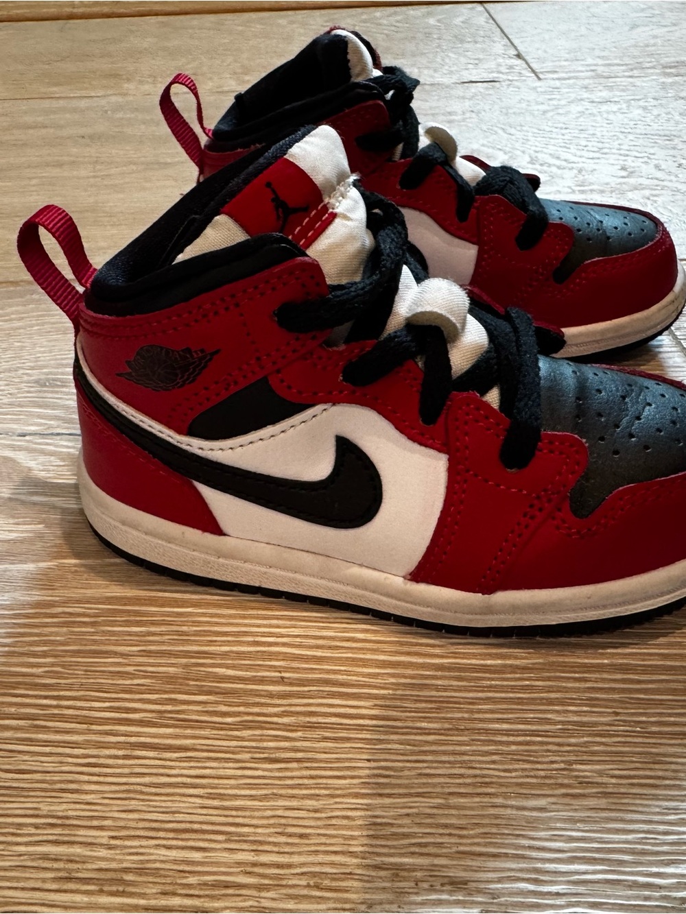 Nike Kids Red Black & White High-Top Sneakers